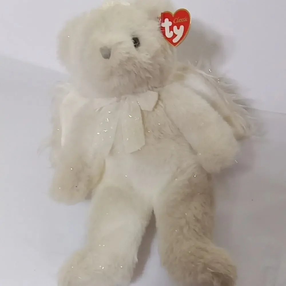 Ty Plush Bear with Cream Fur and Wings. VINTAGE